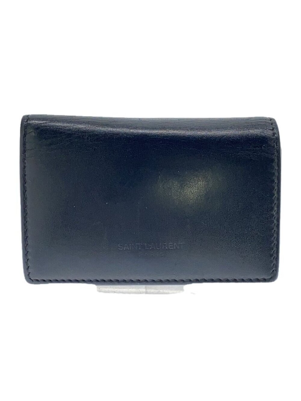 SAINT LAURENT Key Case Wallet Leather Black